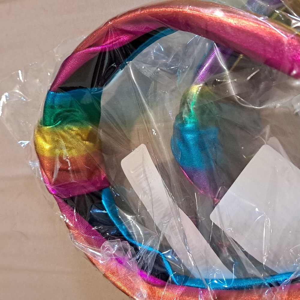 Colorful Satin Knot Headband Bright Rainbow Colors - Picture 6 of 6